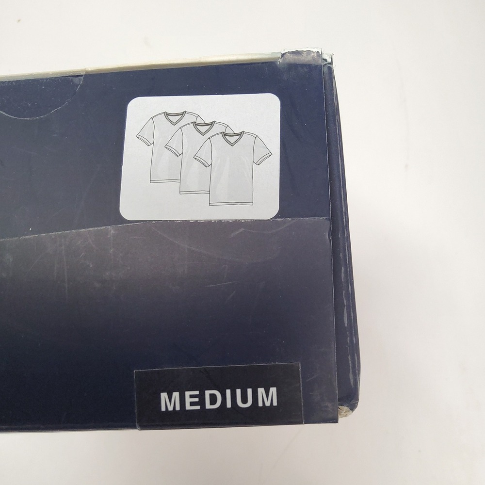 GAP V-Neck T-Shirts Mens Medium White 3 Pack Soft Comfort Undershirt Cotton NWT - Picture 5 of 5